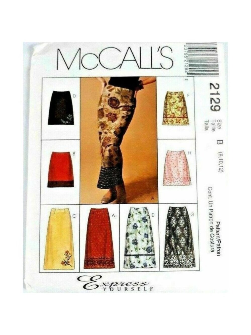 VTG Sewing Pattern McCalls 2129 Misses Skirts 2 Lengths Sizes 8 10 12 Uncut New
